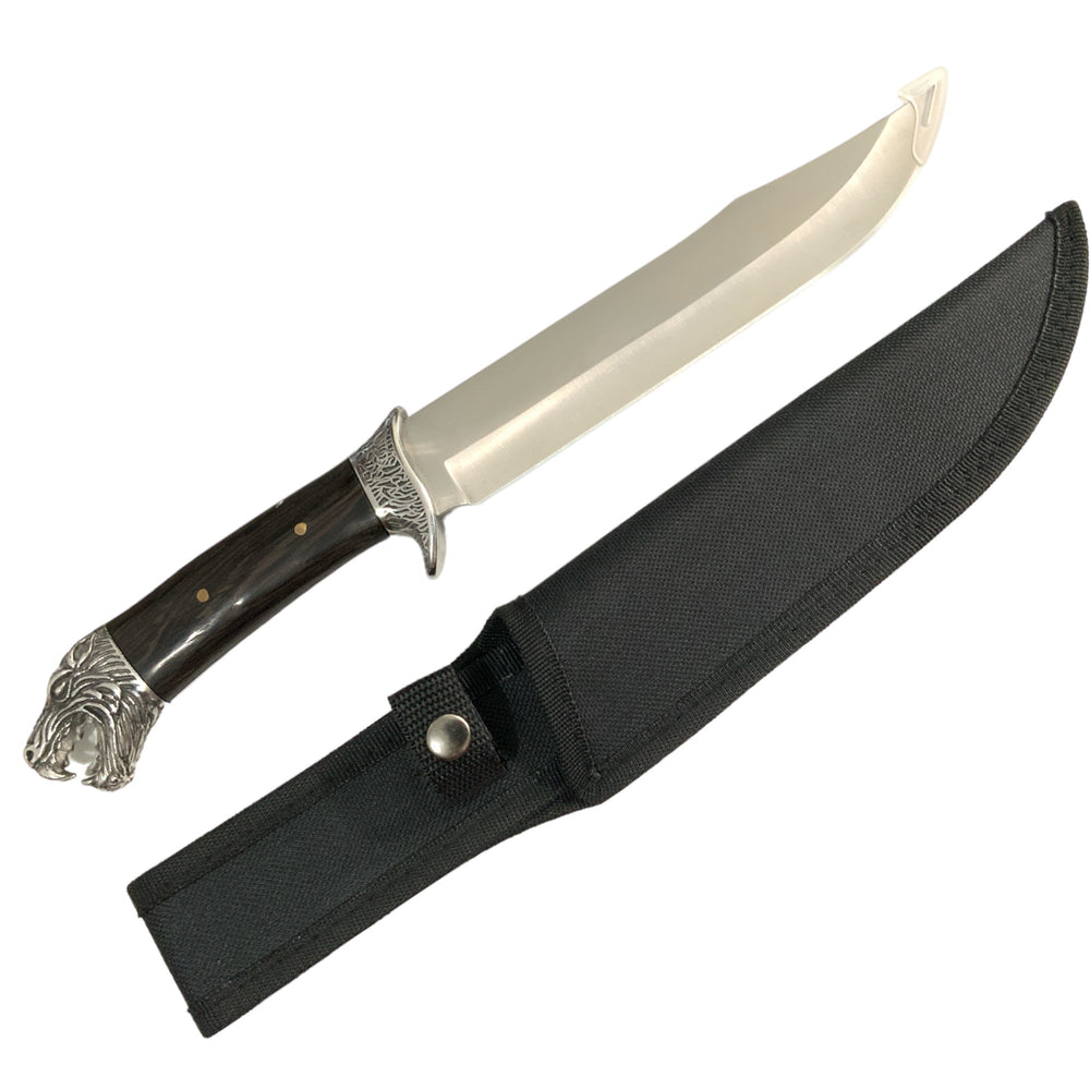 Cuchillo con mango tallado en forma de cabeza de animal