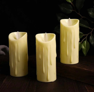 Velas LED con efecto de llama en movimiento y luz ámbar