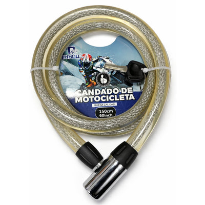 Candado antirrobo con cable reforzado de 150 cm para motocicleta