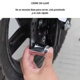 Candado de disco cromado con cierre por presión y llaves tubulares para moto y bici — imagen 3 de 4