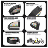 Candado de disco con alarma de 110 dB, sensor de movimiento y funda para moto y bici — imagen 3 de 8