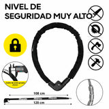Candado antirrobo con cable reforzado de 120 cm para moto y bici — imagen 4 de 8