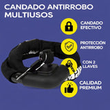 Candado antirrobo con cable reforzado de 120 cm para moto y bici — imagen 5 de 8