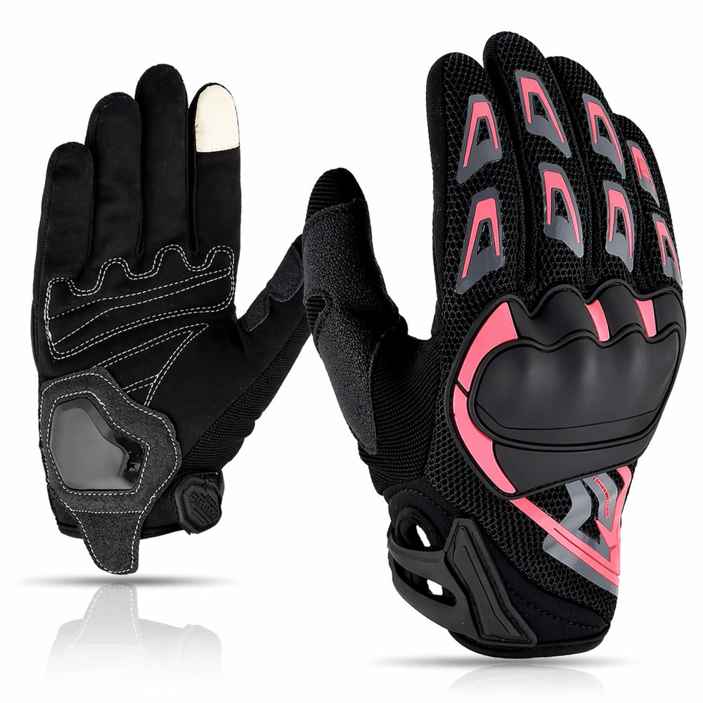 Guantes de moto con protección rígida en nudillos color gris