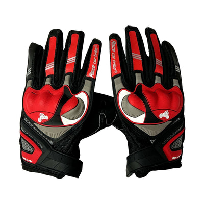 Guantes de moto reflectantes con touchscreen en gris perla