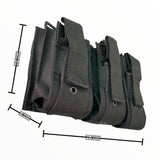 Set de 3 porta cargadores FX con sistema molle en negro o verde — imagen 4 de 4