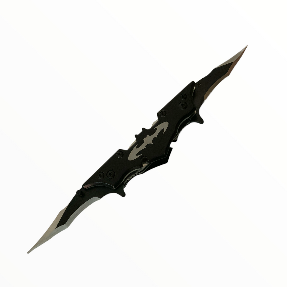 Navaja doble con diseño temático estilo Batman