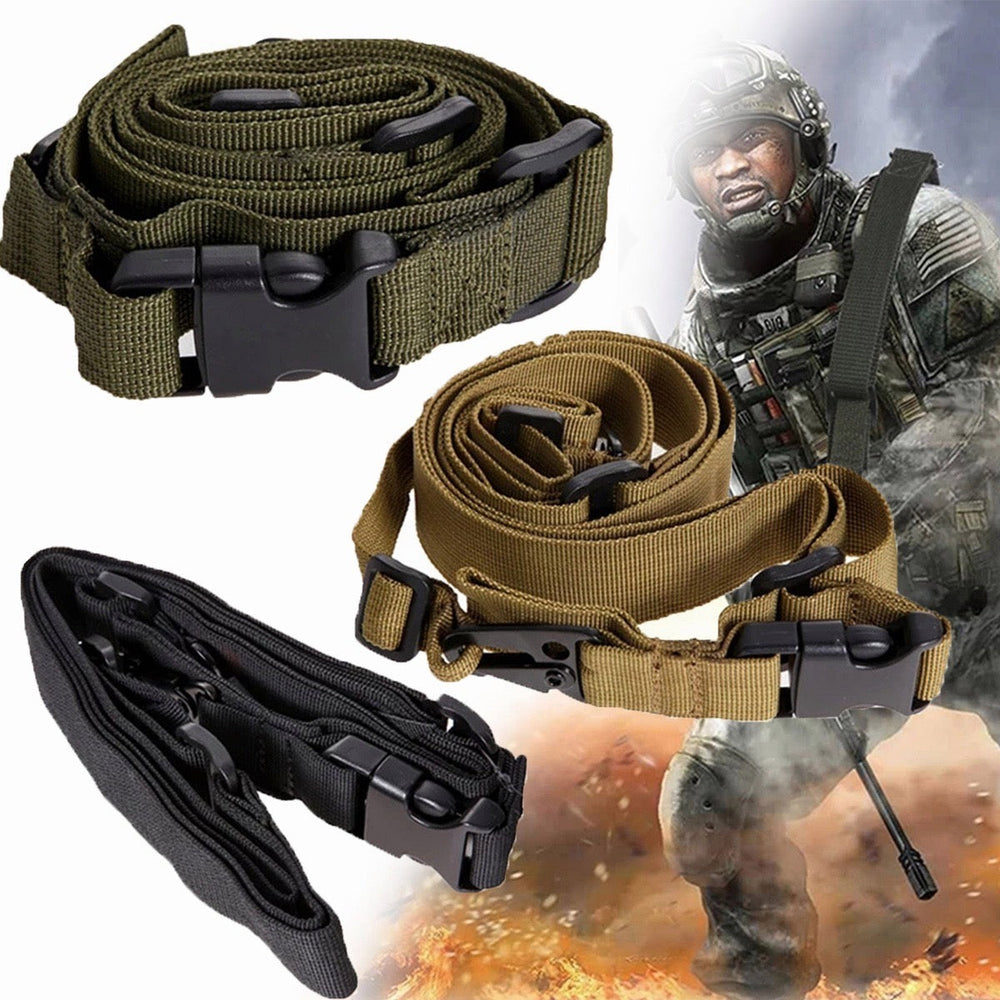 Portafusil táctico de tres puntos ajustable en negro verde y caqui