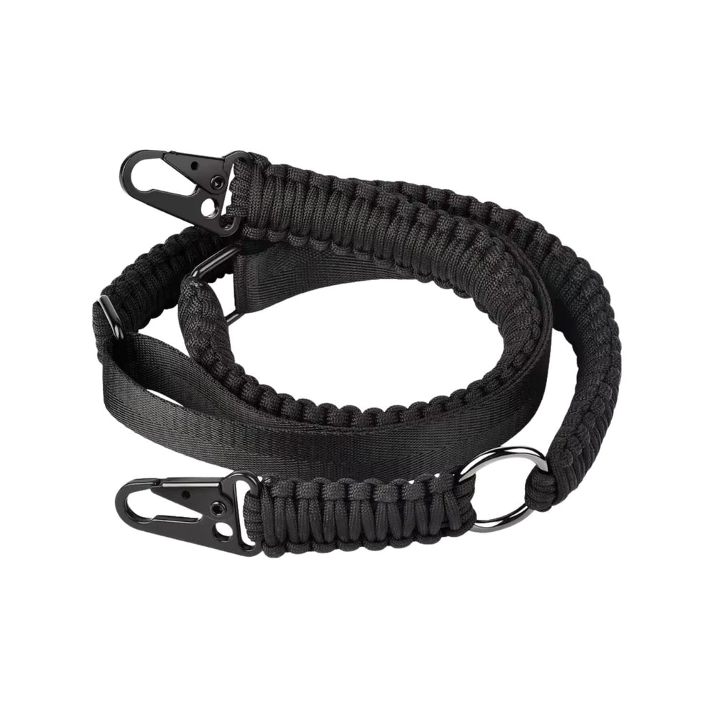 Portafusil de un punto en paracord con anillo metálico central