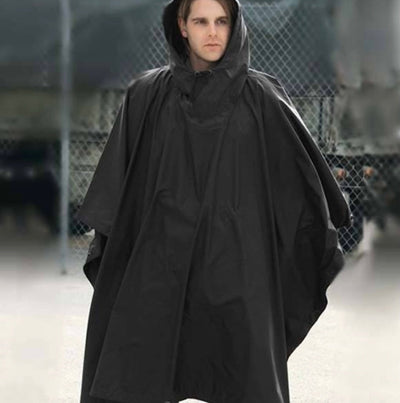 Capa impermeable verde con correa ajustable para lluvia