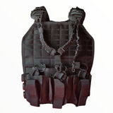 Chaleco táctico con portafusil y porta cargadores, sistema molle, negro — imagen 3 de 4