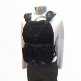 Chaleco táctico con portafusil y porta cargadores, sistema molle, negro — imagen 4 de 4