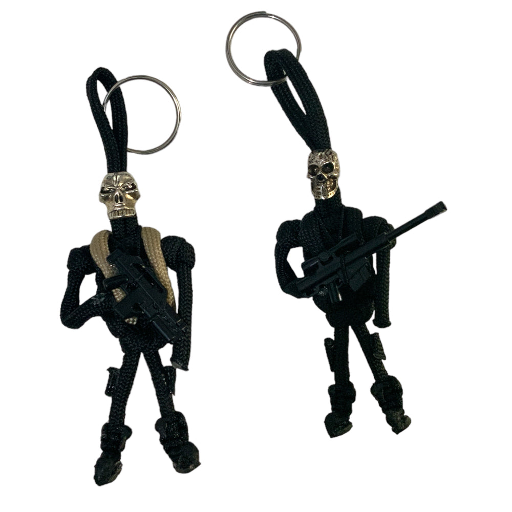 Llavero con diseño de calavera y cuerda