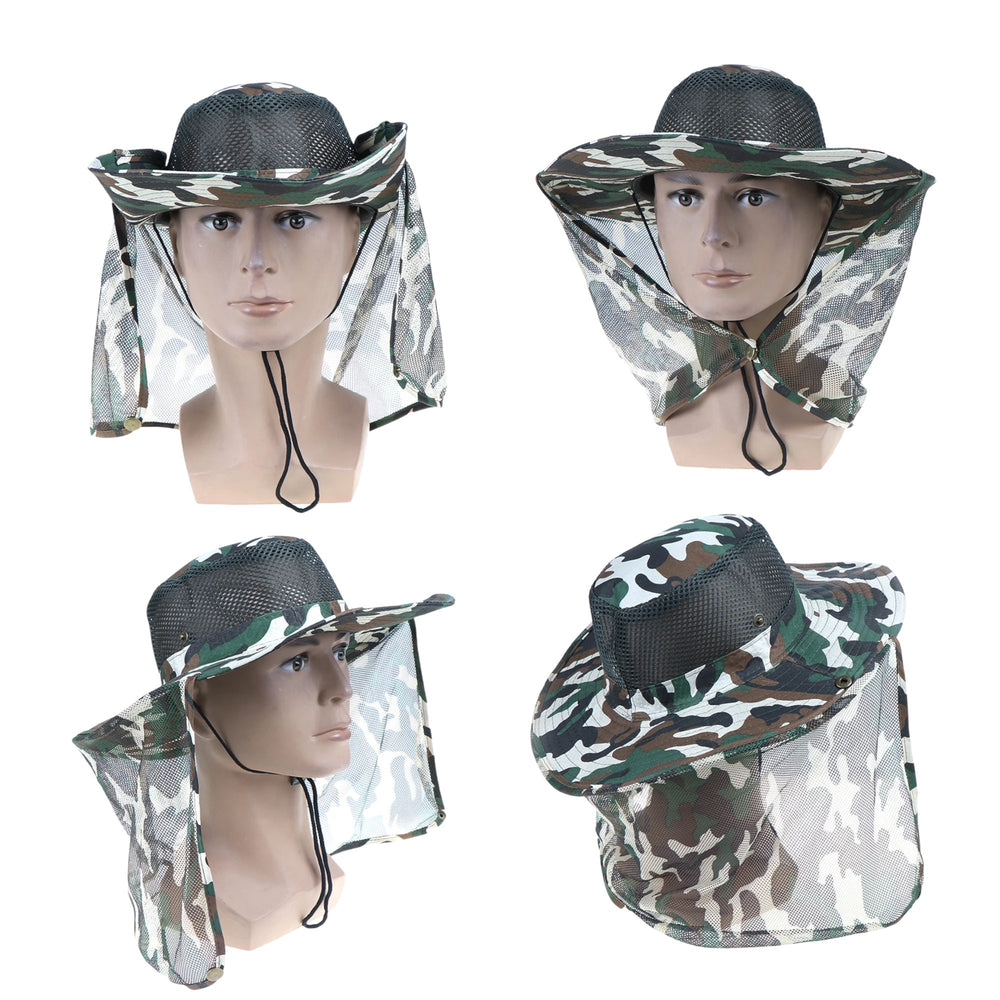 Sombrero de pesca de ala ancha en camuflaje verde