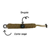 Pulsera de supervivencia con cuerda paracord, brújula y cortador integrados — imagen 3 de 4