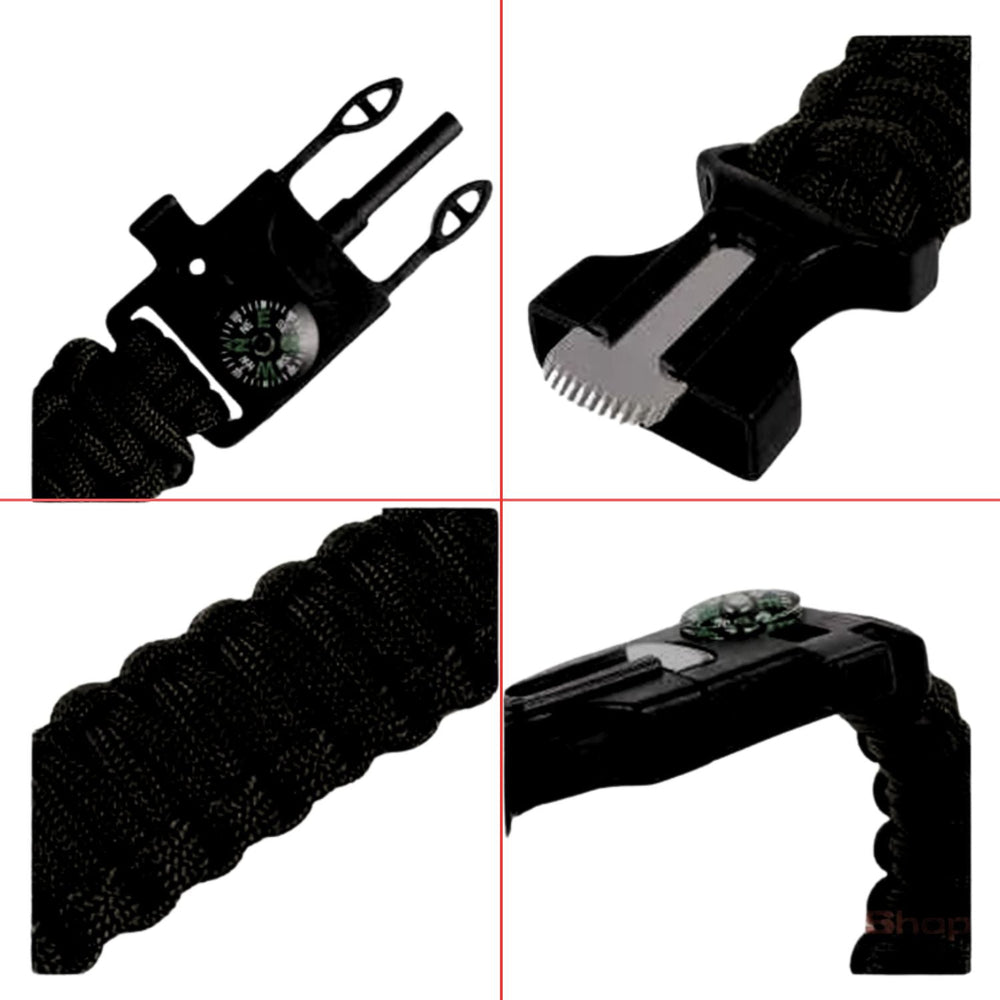 Pulsera de supervivencia 5 en 1 con paracord, brújula y navaja pequeña SN180