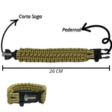 Pulsera paracord doble panza de víbora con corta soga y pedernal SN181 — imagen 2 de 2
