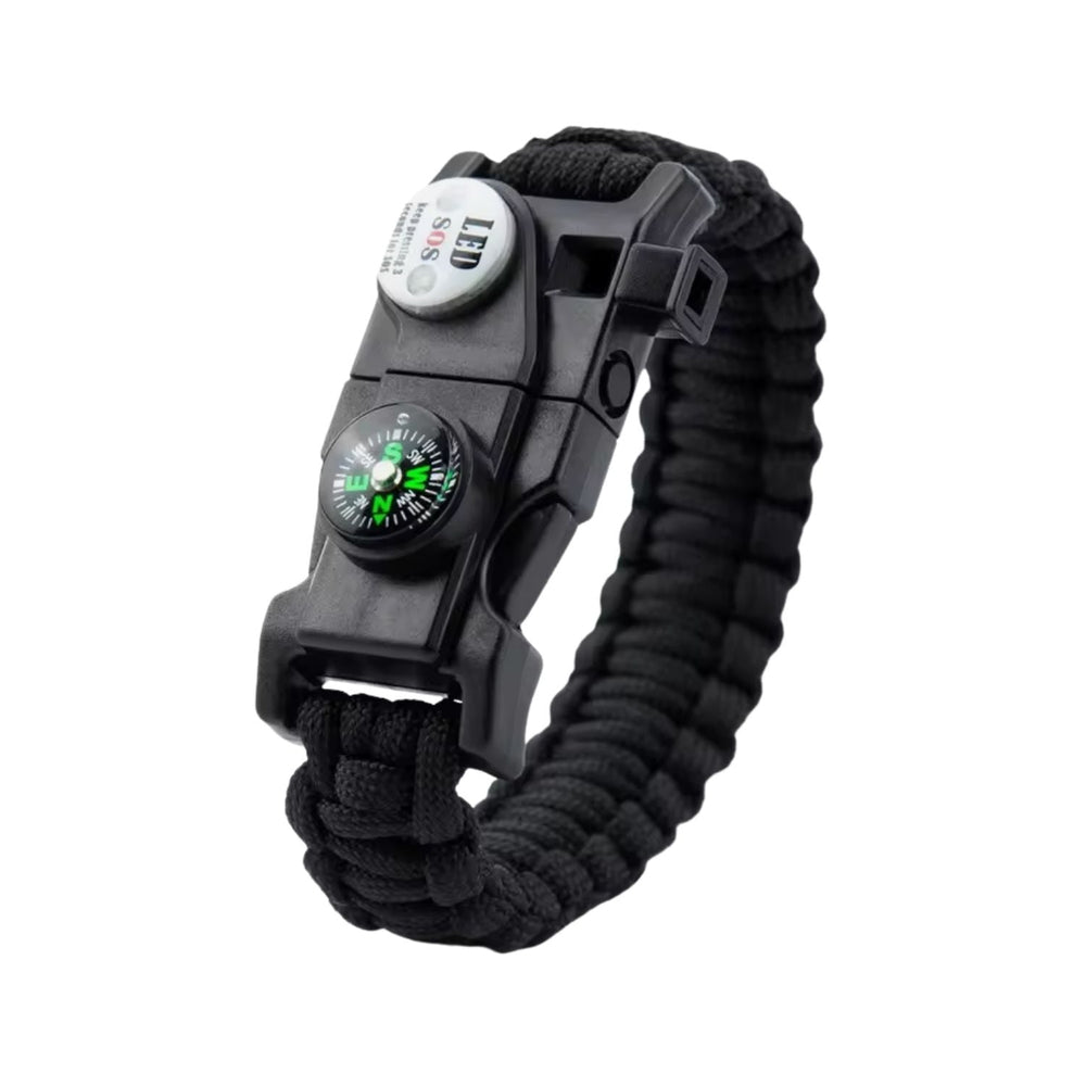Pulsera paracord de supervivencia 7 en 1 con brújula y luz LED
