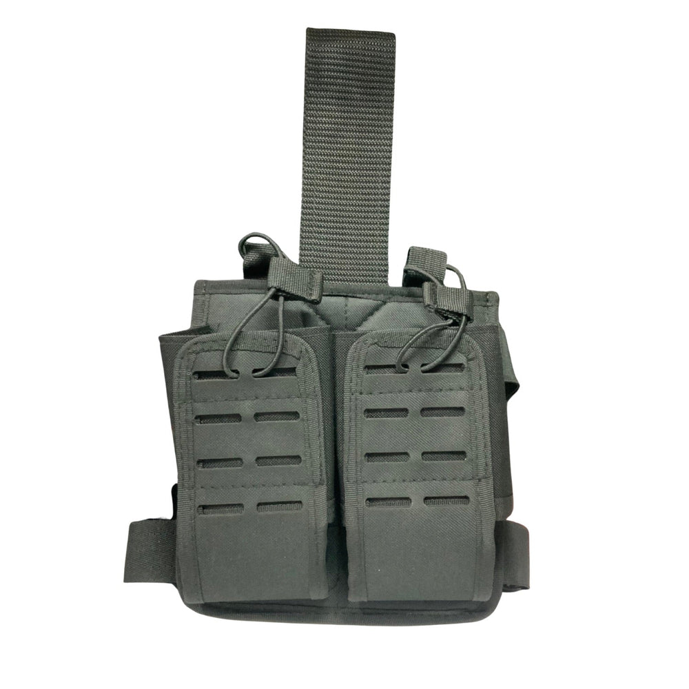 Piernera táctica doble porta cargador para M4 5.56 mm con sistema MOLLE