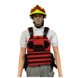 Chaleco modular rojo de alta visibilidad para rescate con sistema MOLLE — imagen 1 de 5