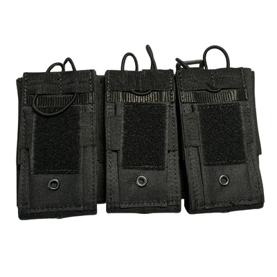 Porta cargadores triple modular en nylon con sistema molle trasero