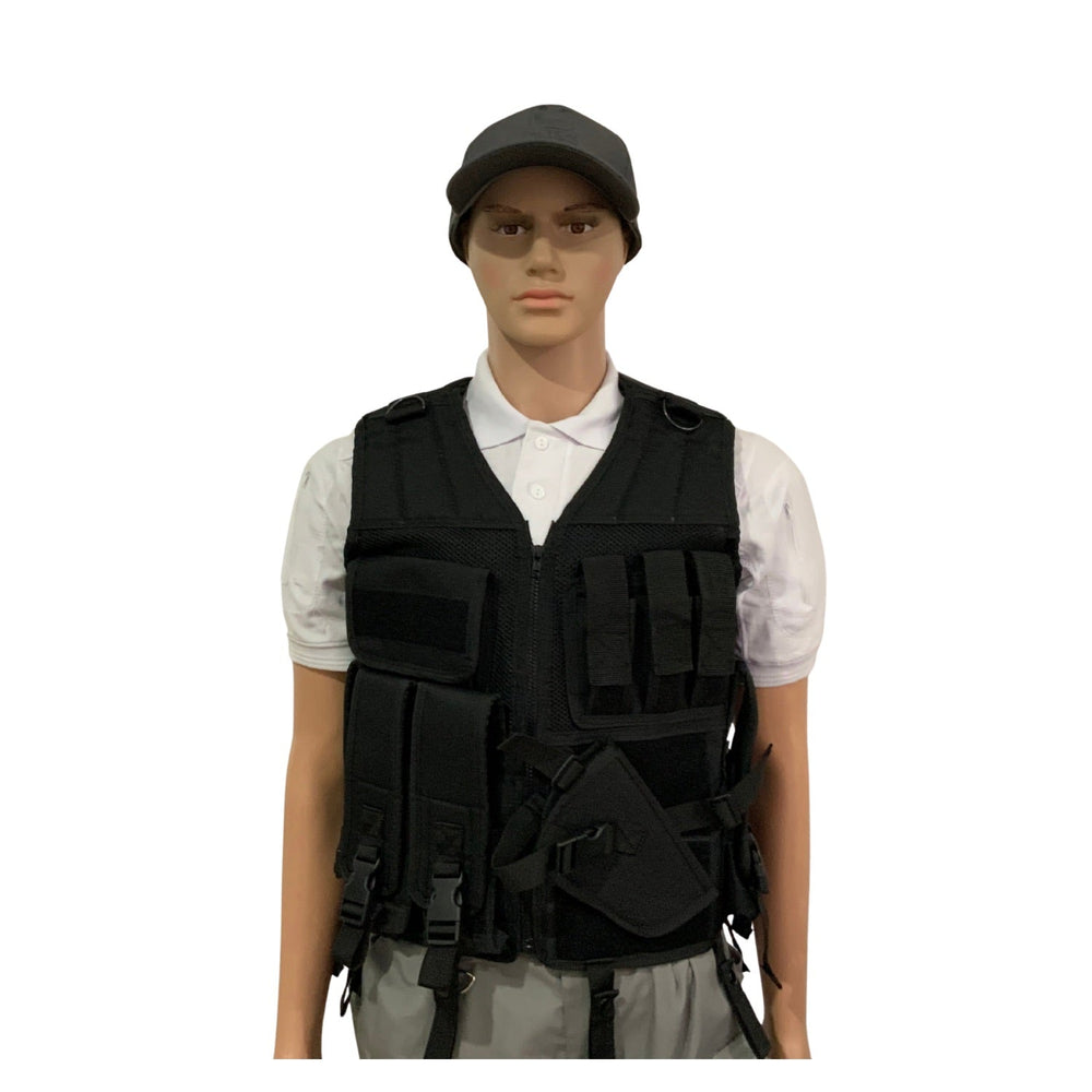 Chaleco táctico premium con sistema MOLLE completo y panel transpirable