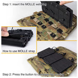 Porta cargadores táctico triple MOLLE de nylon 1000D impermeable — imagen 2 de 5