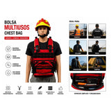 Chaleco paramédico rojo con broches de encastre y sistema MOLLE modular — imagen 2 de 6