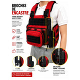 Chaleco paramédico rojo con broches de encastre y sistema MOLLE modular — imagen 3 de 6