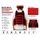 Chaleco paramédico rojo con broches de encastre y sistema MOLLE modular — imagen 5 de 6