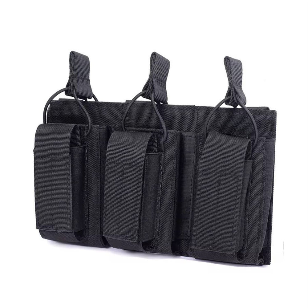 Porta cargadores triple táctico de nylon con sistema molle