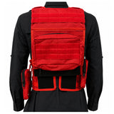 Chaleco paramédico rojo para brigadistas con sistema MOLLE y asa de arrastre — imagen 3 de 4