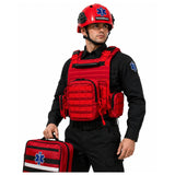 Chaleco paramédico rojo para brigadistas con sistema MOLLE y asa de arrastre — imagen 4 de 4