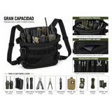 Pechera táctica Chest Rig negra con sistema MOLLE y arnés ajustable — imagen 3 de 4
