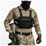Pechera táctica Chest Rig negra con sistema MOLLE y arnés ajustable — imagen 4 de 4