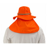 Sombrero safari naranja de alta visibilidad con cinta reflejante — imagen 2 de 5