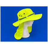 Sombrero safari naranja de alta visibilidad con cinta reflejante — imagen 4 de 5