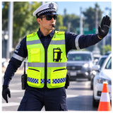 Chaleco reflectante amarillo para policía de tránsito con bandas reflejantes — imagen 4 de 4