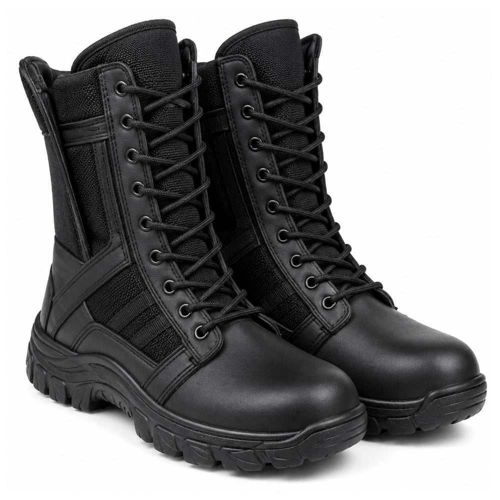 Bota táctica SWAT de caña alta en color negro con suela antiderrapante