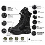 Bota táctica SWAT de caña alta en color negro con suela antiderrapante — imagen 6 de 7