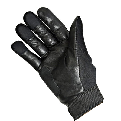 Guantes tácticos de piel y neopreno negro con ajuste de contactel