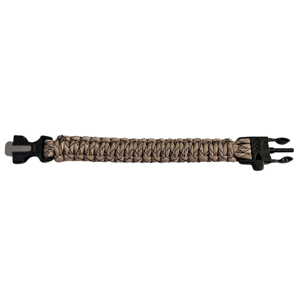Pulsera de supervivencia con pedernal, cuchilla corta soga y silbato SN179