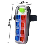Luz trasera de bicicleta con 8 LED en colores rojo y azul — imagen 2 de 4