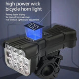 Luz frontal LED de 12 luces con bocina integrada montada en manubrio de bicicleta — imagen 4 de 4