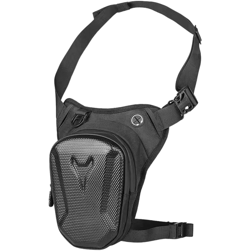 Riñonera piernera deportiva impermeable para motocicleta con carcasa rígida