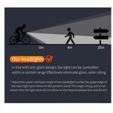 Lámpara frontal LED para bicicleta con 1200 lúmenes, 5 modos y luz ámbar — imagen 6 de 8