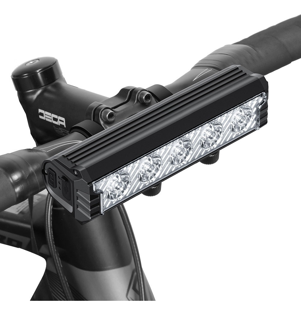 Luz frontal de bicicleta de 5 LED con potencia de 6000 lúmenes