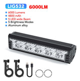 Luz frontal de bicicleta de 5 LED con potencia de 6000 lúmenes — imagen 4 de 5