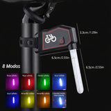 Luz trasera LED multicolor para bicicleta con carga USB tipo C — imagen 3 de 4