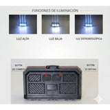 Luz frontal LED para bicicleta con claxon integrado y pantalla digital de batería — imagen 2 de 4